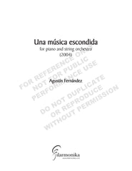 Una música escondida, for piano and strings