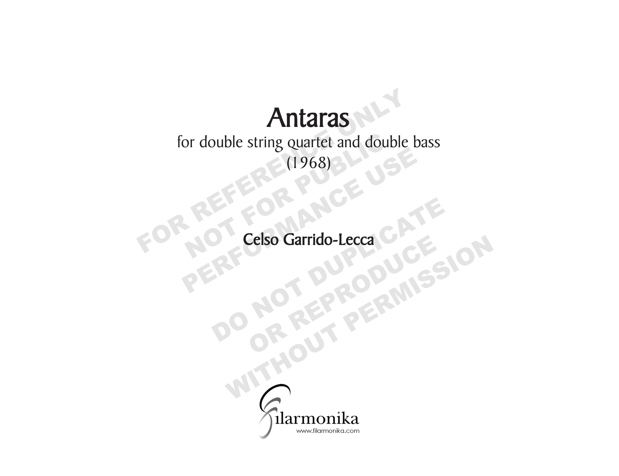 Antaras, for double string quartet and double bass