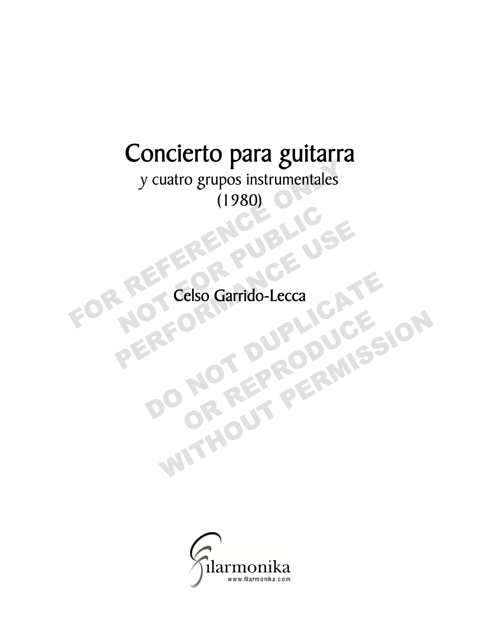 Concerto for guitar and four instrumental groups