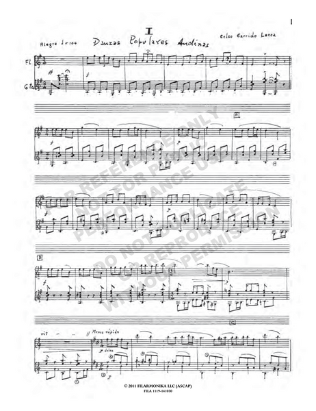 Danzas populares andinas, for flute and guitar
