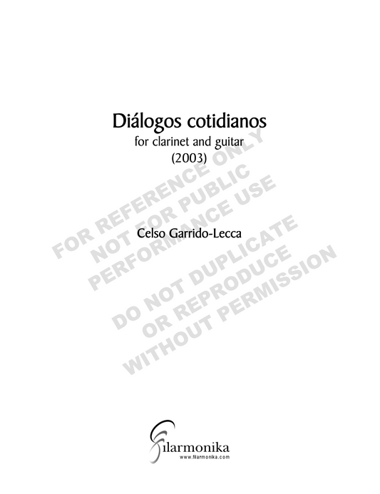 Diálogos cotidianos, for clarinet and guitar
