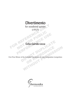 Divertimento, for woodwind quintet
