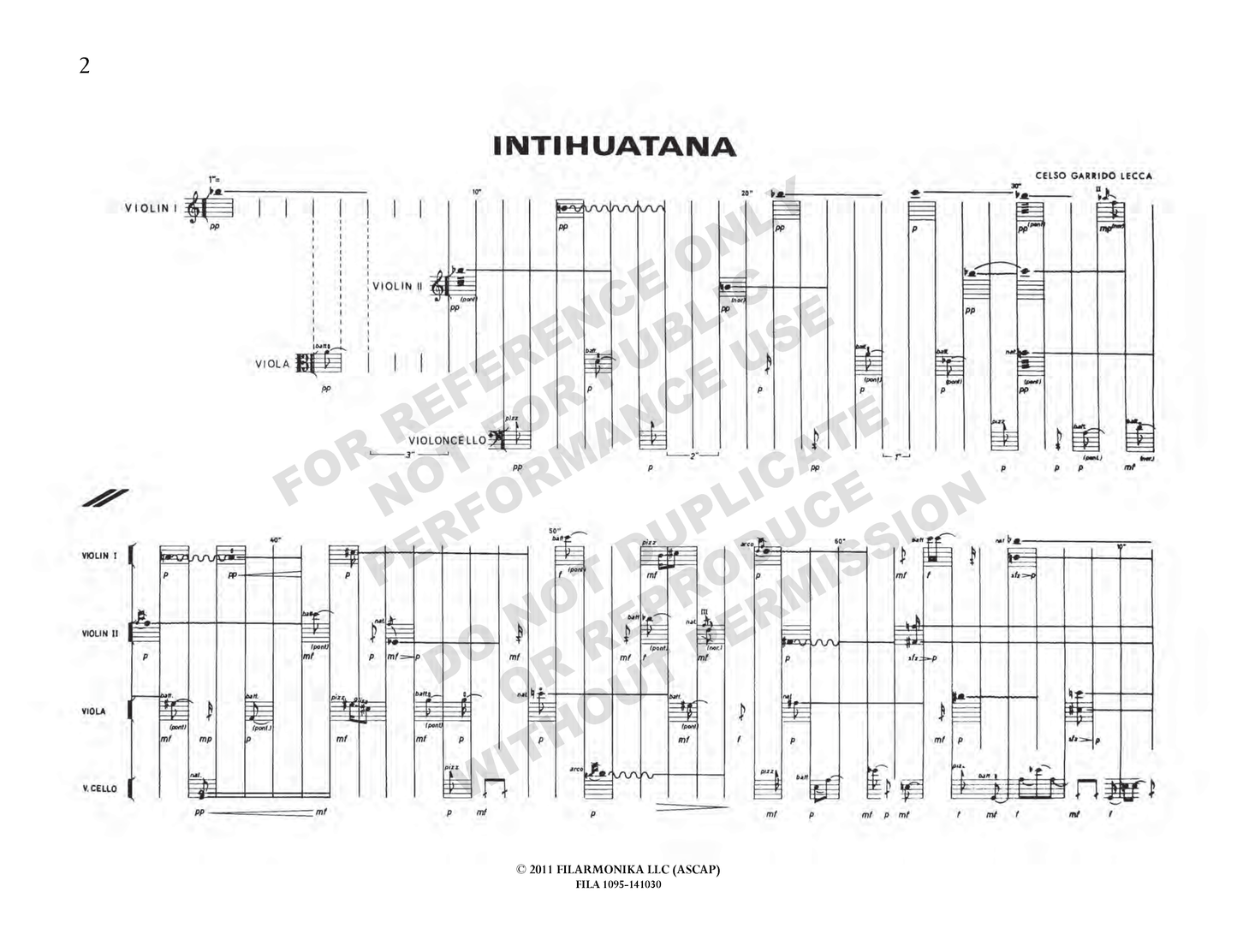 Intihuatana, for string quartet