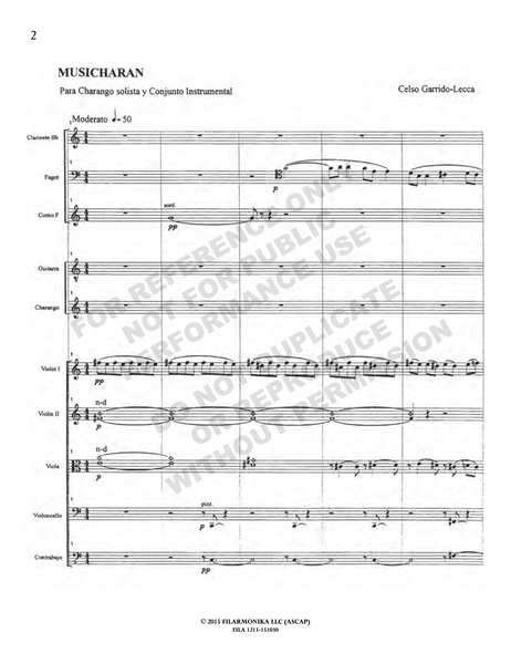 Musicharán, for charango and chamber ensemble