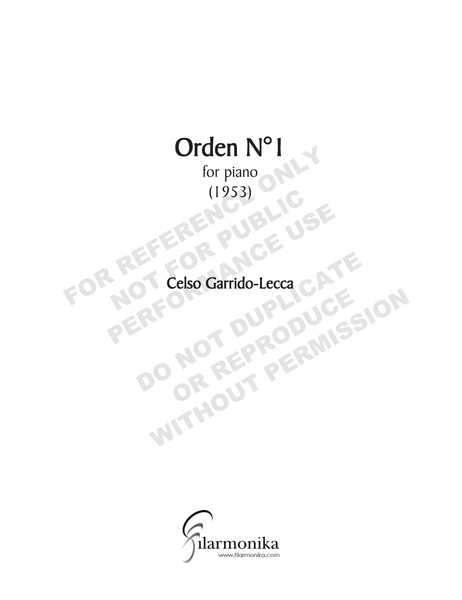 Orden Nº 1, for solo piano