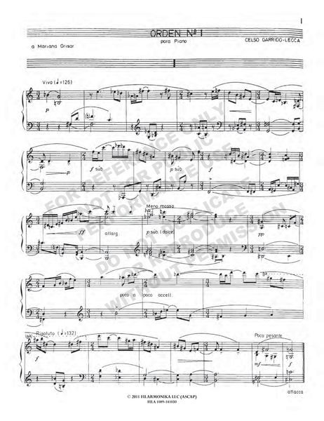 Orden Nº 1, for solo piano