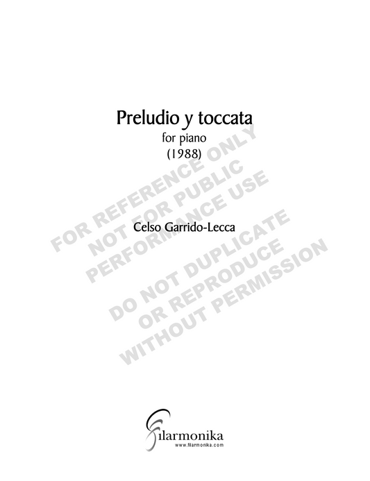 Preludio y toccata, for solo piano