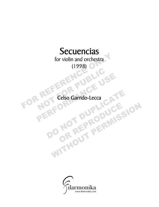 Secuencias, for violin and orchestra