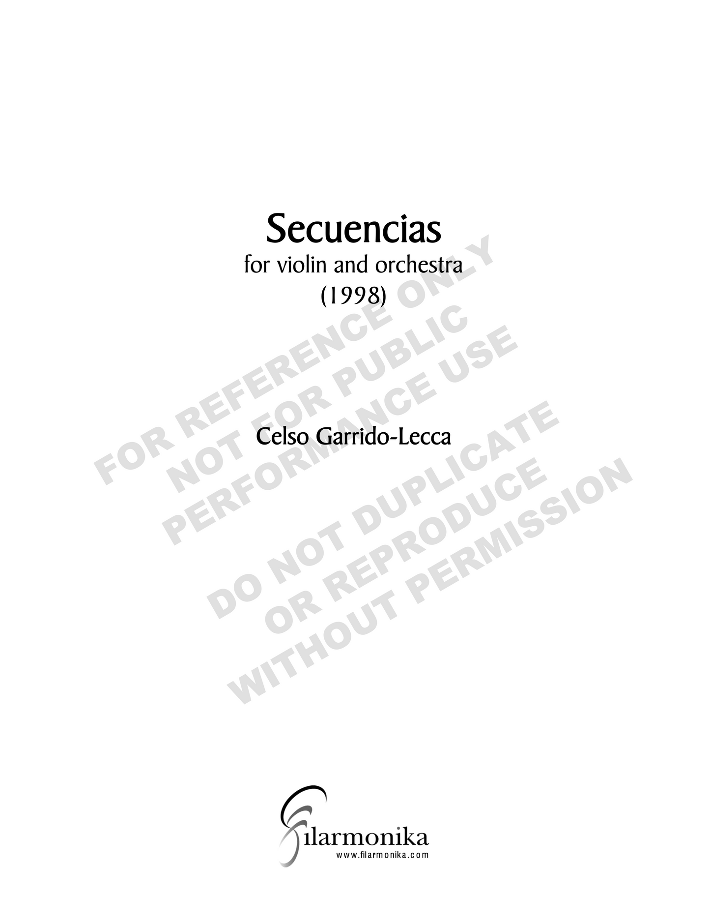 Secuencias, for violin and orchestra