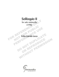 Soliloquio II, for solo cello