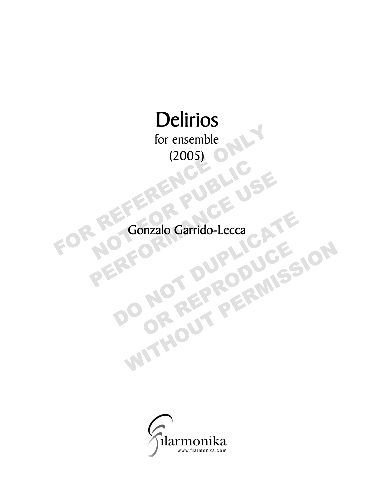 Delirios, for ensemble