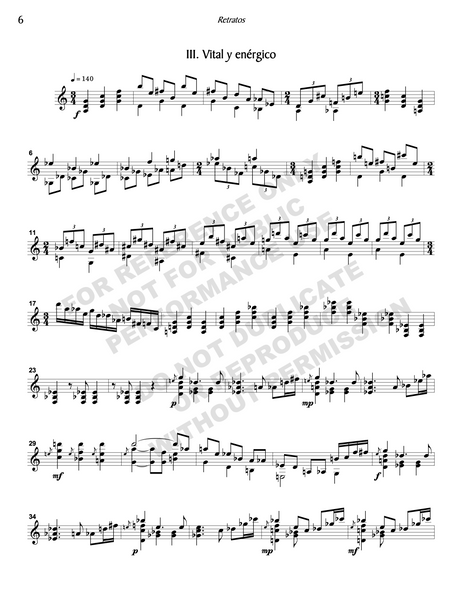 Retratos, for solo guitar