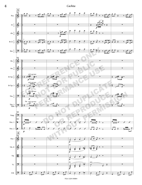 Cachita, for orchestra (arr. Cerón)