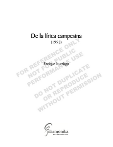 De la lírica campesina, for voice and ensemble