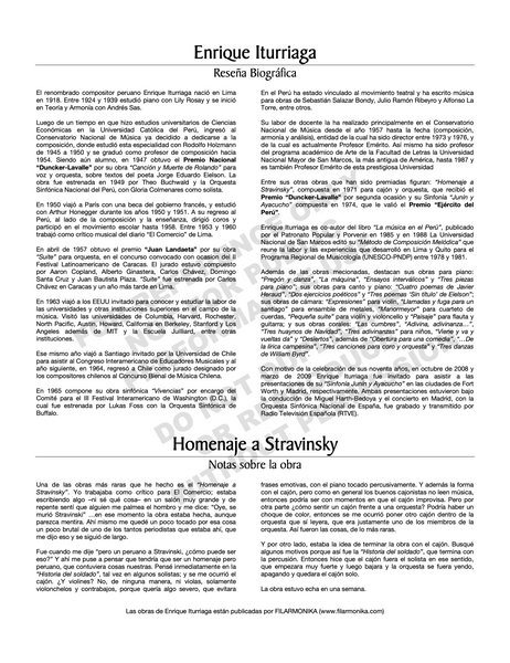 Homenaje a Stravinsky, for orchestra
