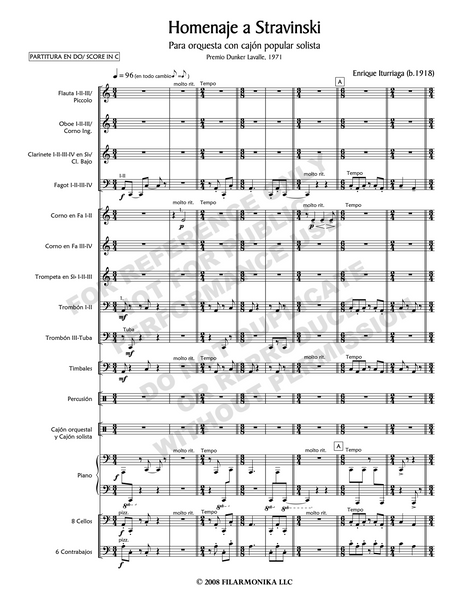 Homenaje a Stravinsky, for orchestra
