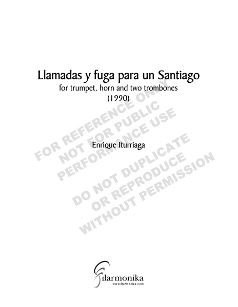 Llamada y fuga para un santiago, for brass ensemble