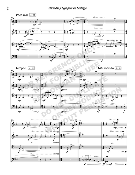 Llamada y fuga para un santiago, for brass ensemble