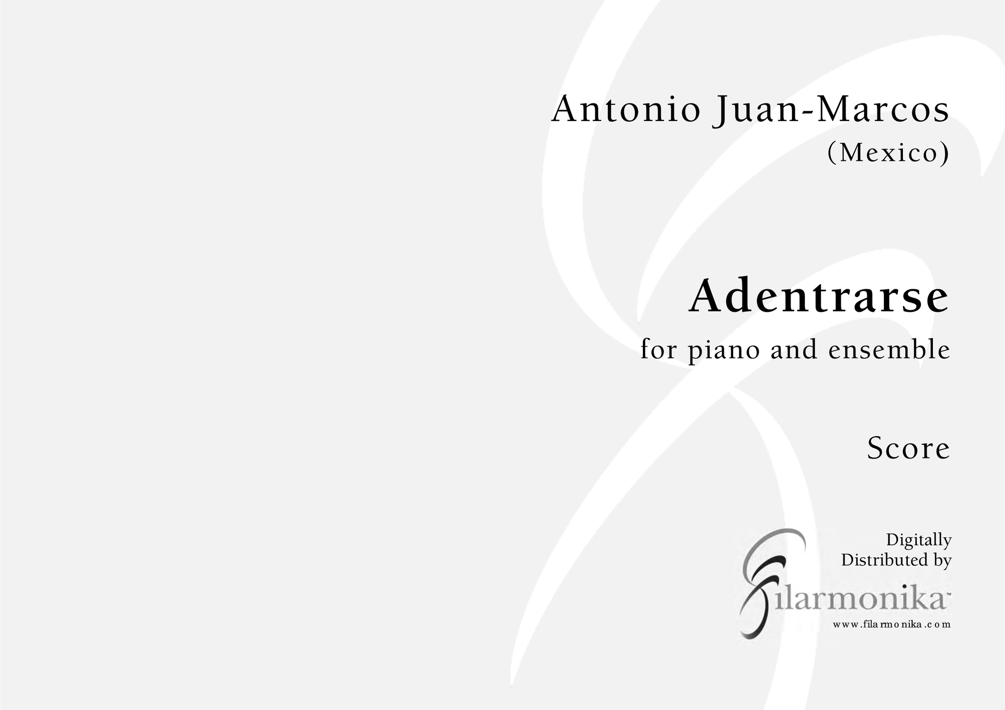 Adentrarse, for piano and esemble