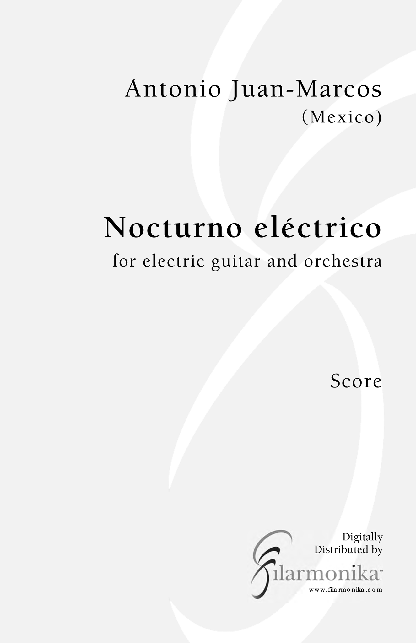 Nocturno eléctrico, for electric guitar and orchestra