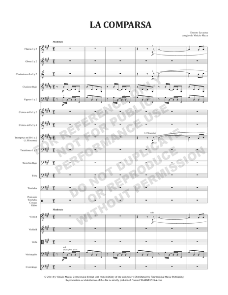 La comparsa, for orchestra