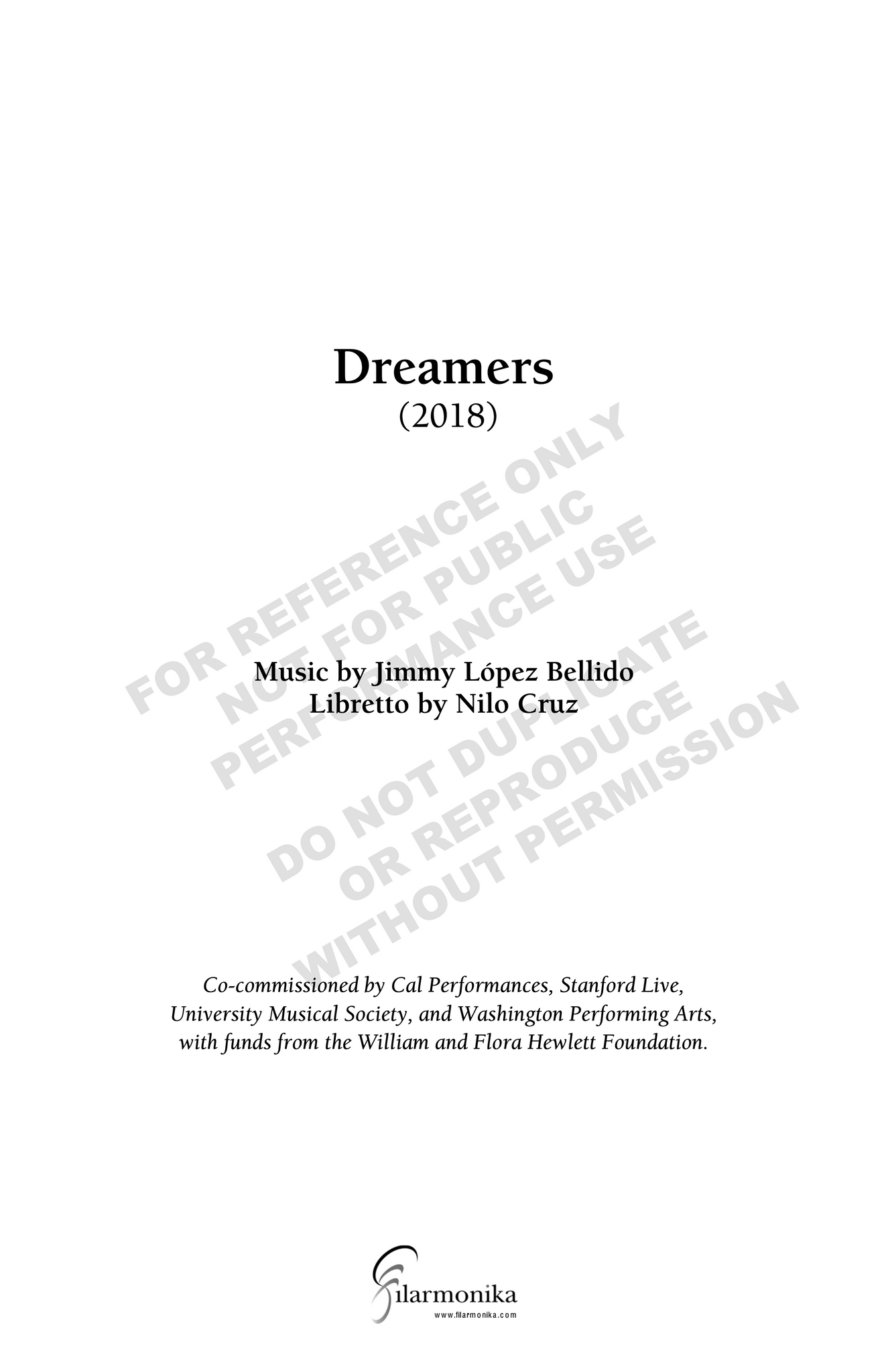 Dreamers, an oratorio for soprano, mixed chorus and orchestra