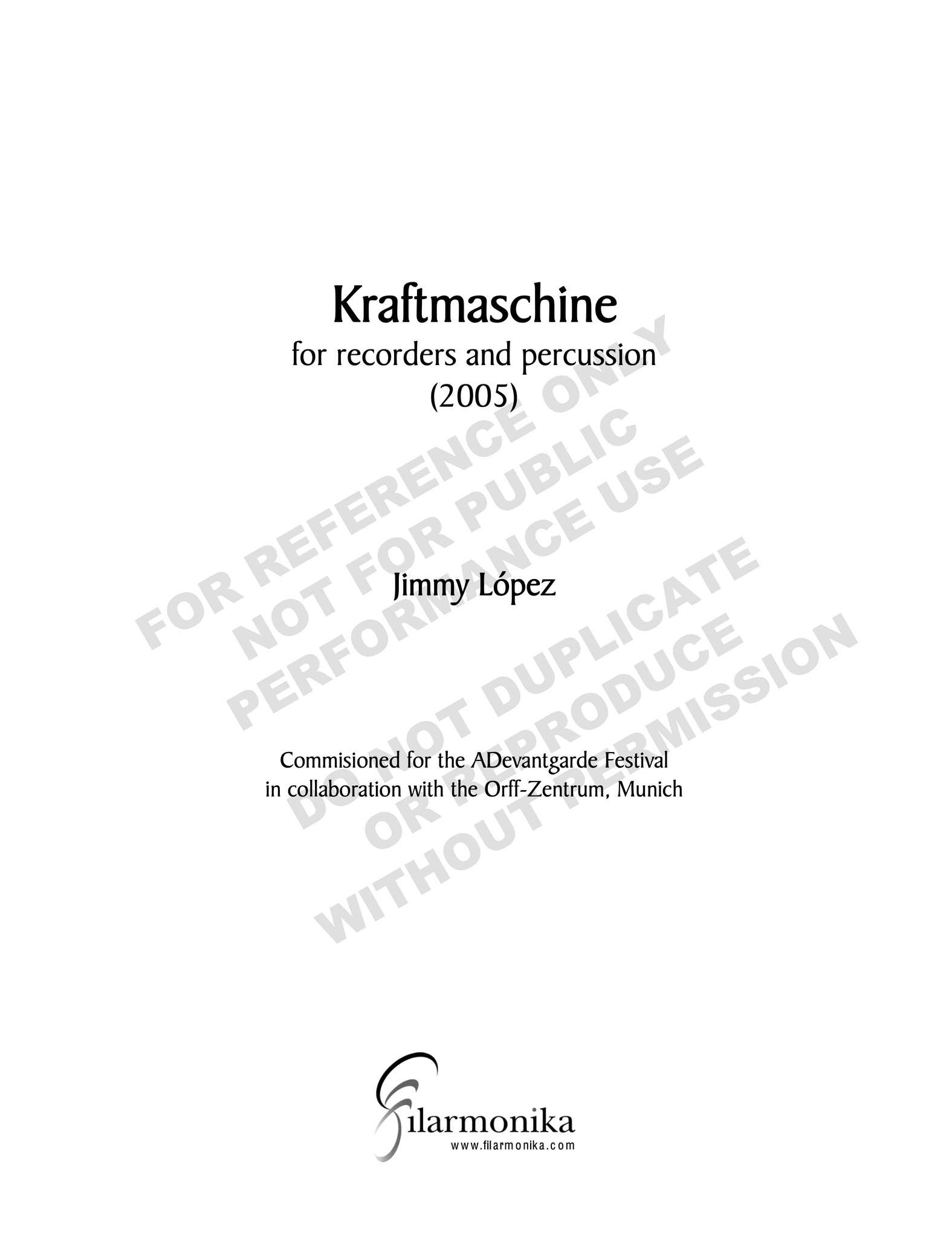 Kraftmaschine, for recorder and percussion