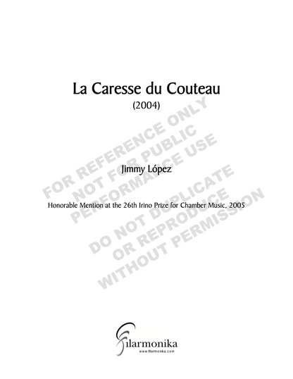 La Caresse du Couteau, for string quartet