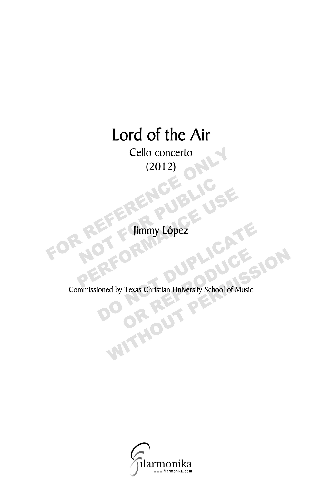 Lord of the Air, concerto for cello and orchestra