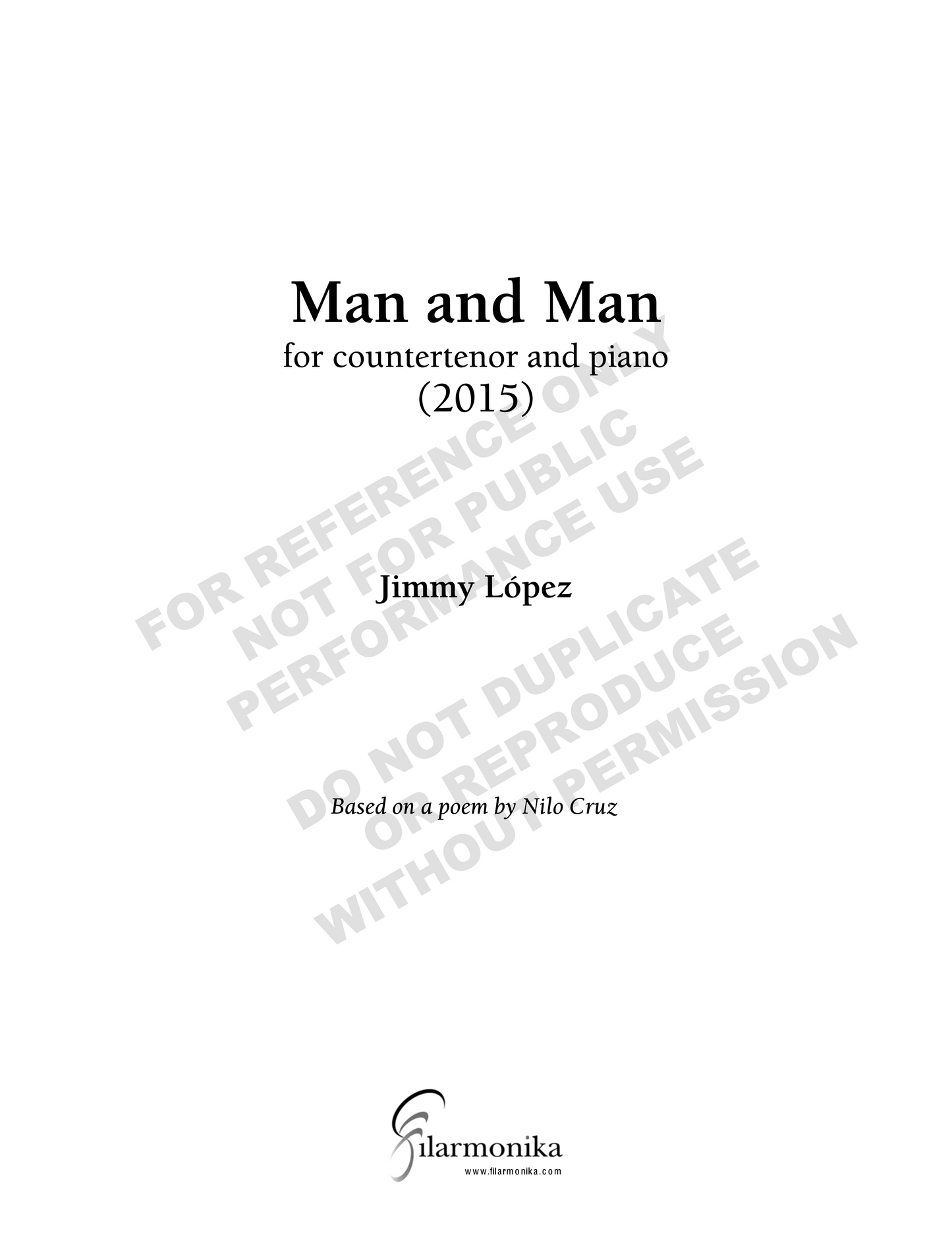 Man and man, for countertenor and piano