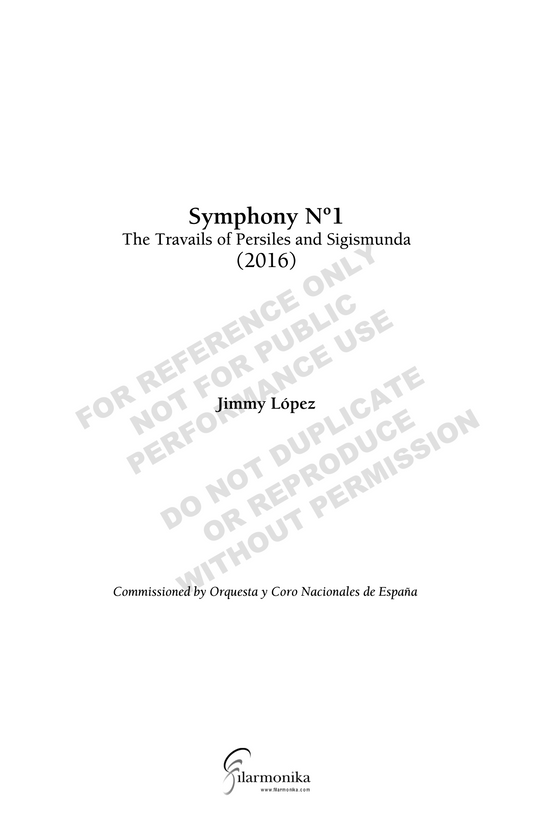 Symphony Nº 1: The Travails of Persiles and Segismunda, for orchestra