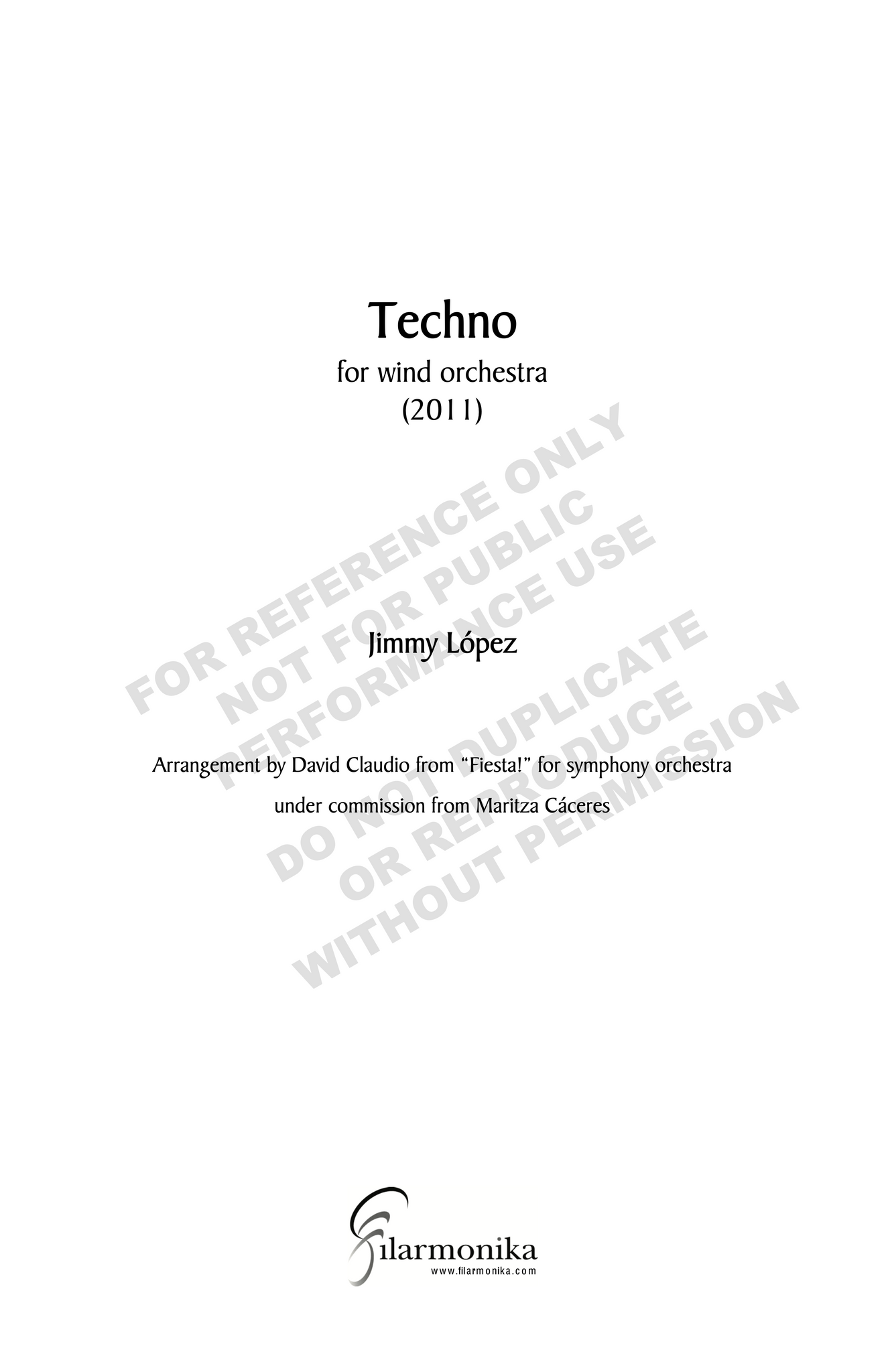 Techno, for Fiesta!, for wind orchestra (arr.Claudio)