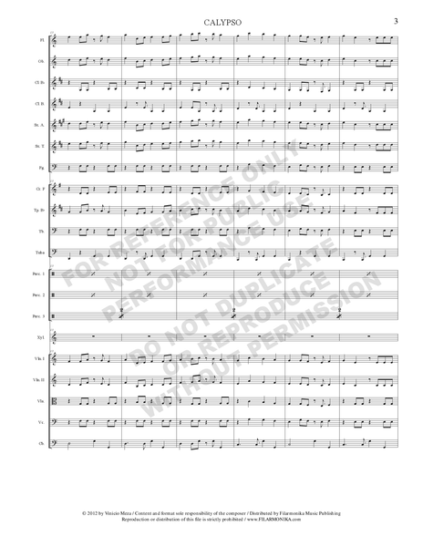 Calypso, for orchestra