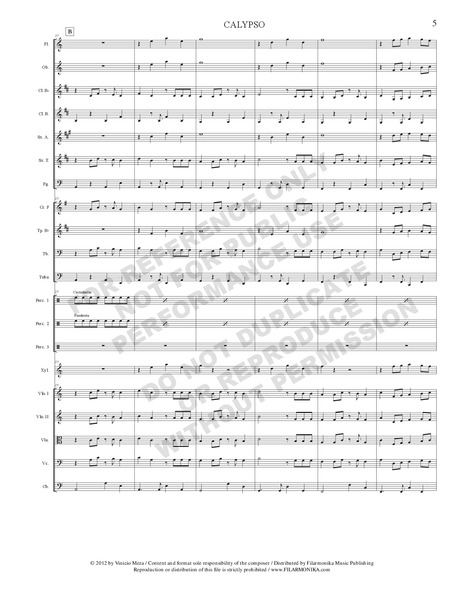 Calypso, for orchestra
