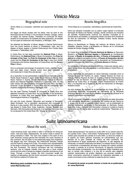 Suite latinoamericana, for string orchestra