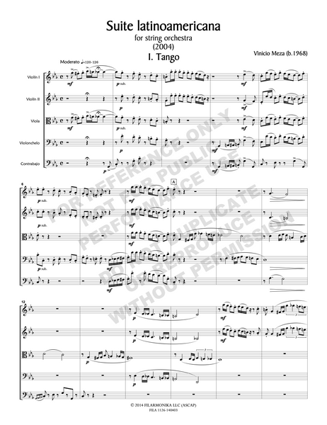 Suite latinoamericana, for string orchestra