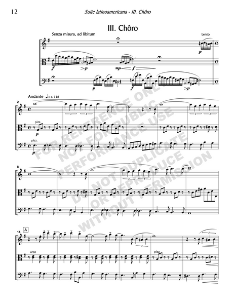 Suite latinoamericana, for string trio