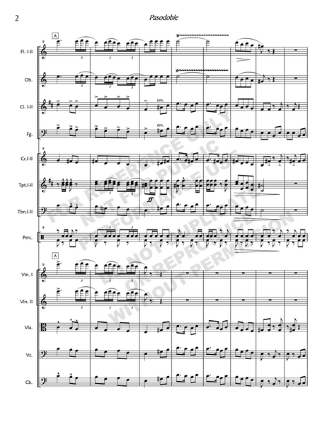 Pasodoble from El gato montés, for orchestra