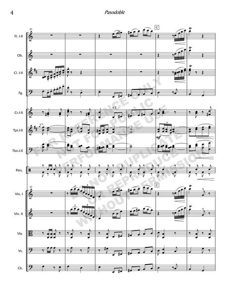 Pasodoble from El gato montés, for orchestra