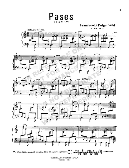 Pases, for solo piano