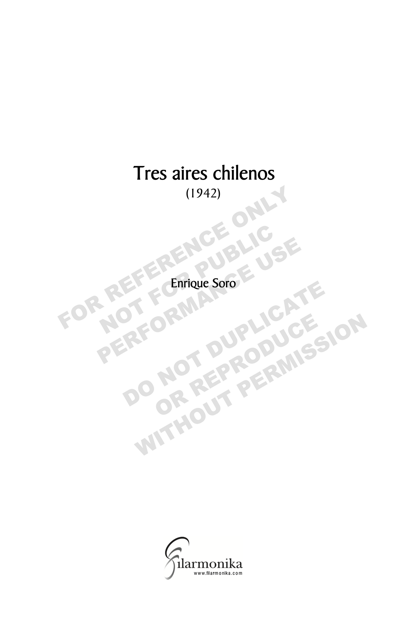Tres aires chilenos, for orchestra