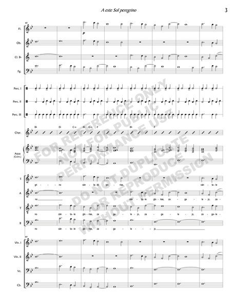 A este sol peregrino, for chorus and ensemble