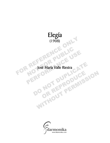 Elegía, for orchestra