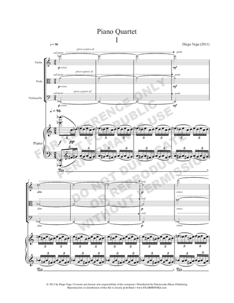 Piano Quartet, for violin, viola, cello, and piano