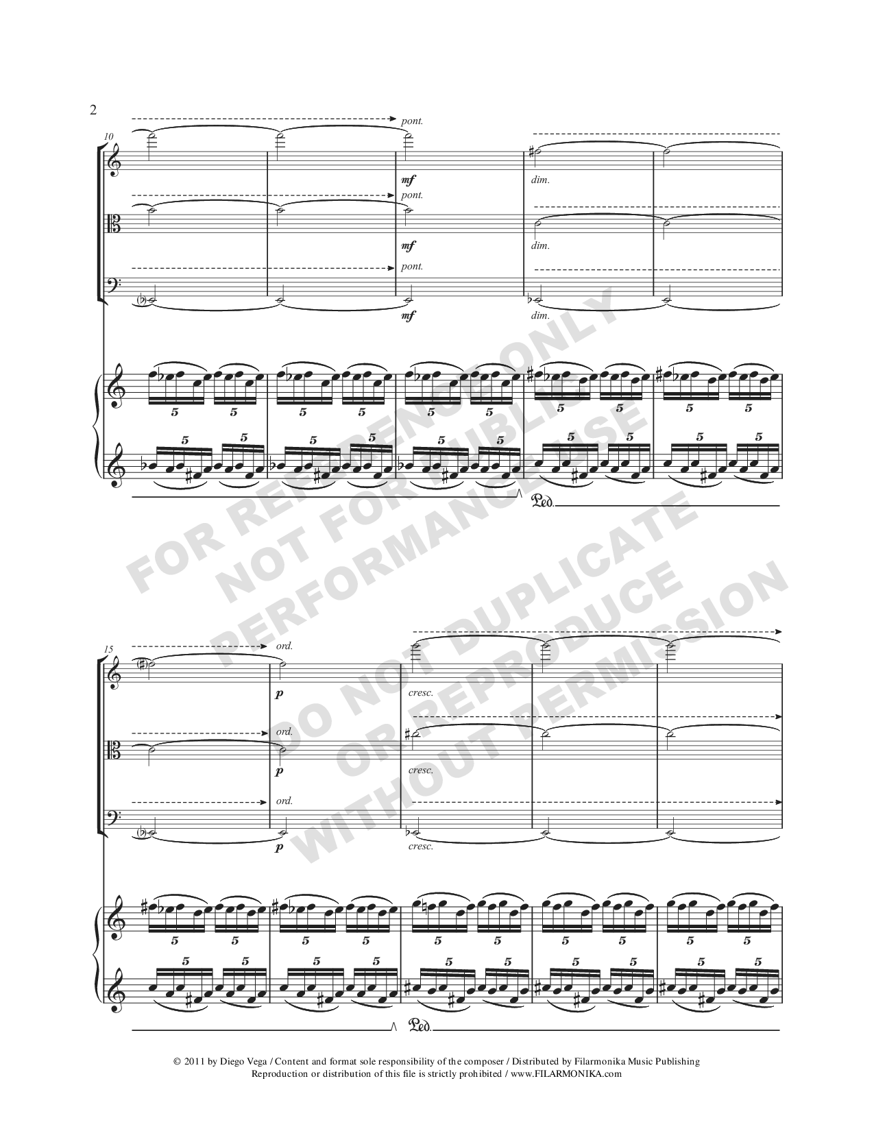 Piano Quartet, for violin, viola, cello, and piano