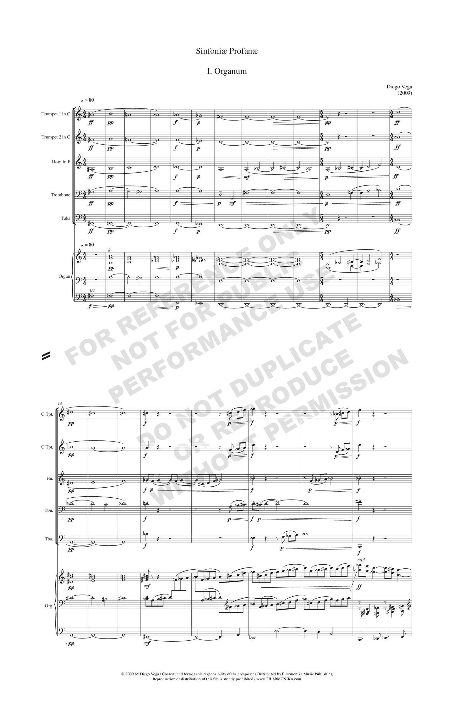 Sinfoniæ Profanæ, for organ and brass quintet