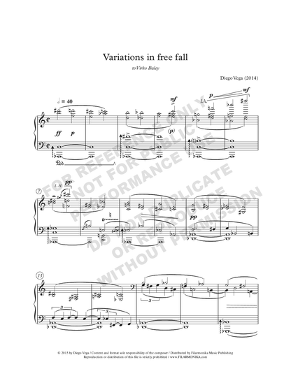 Variations in Free Fall, for solo piano