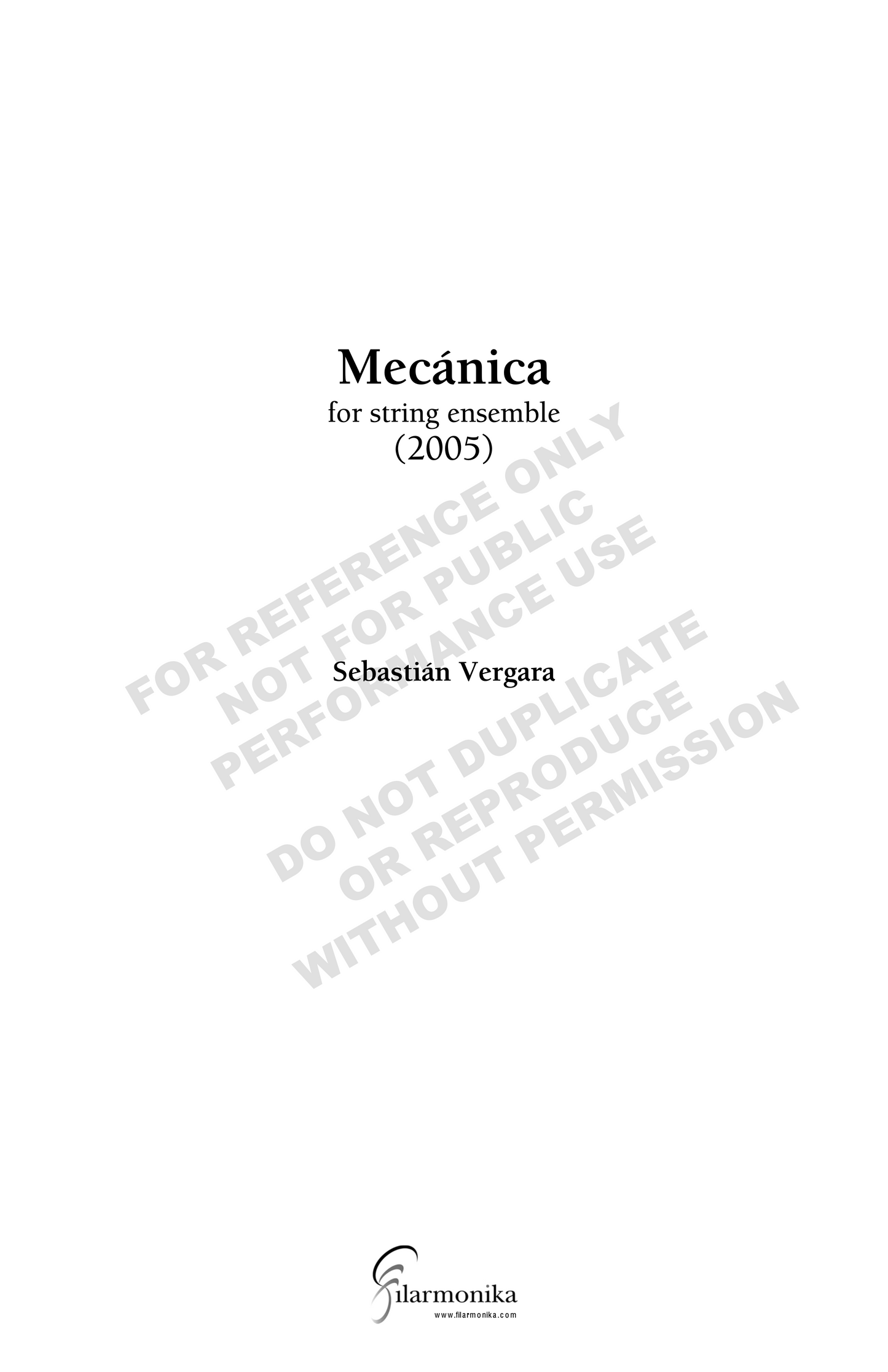 Mecánica, for strings