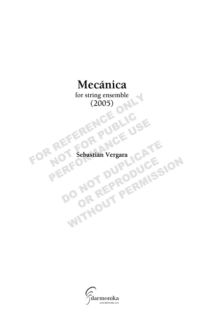 Mecánica, for strings