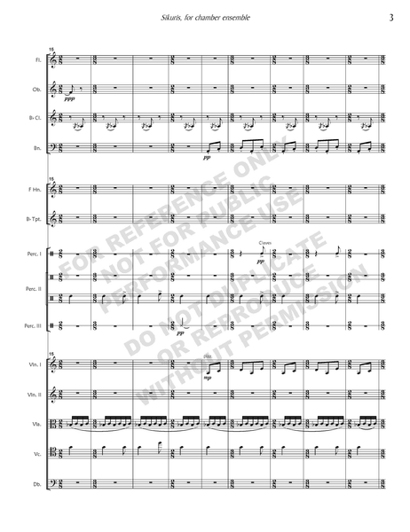 Sikuris, for chamber ensemble